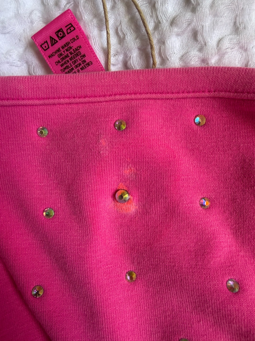 Skim Rhinestone Outdoor Bralette Scoop neck Taffy Hot pink size Large - Picture 6 of 7